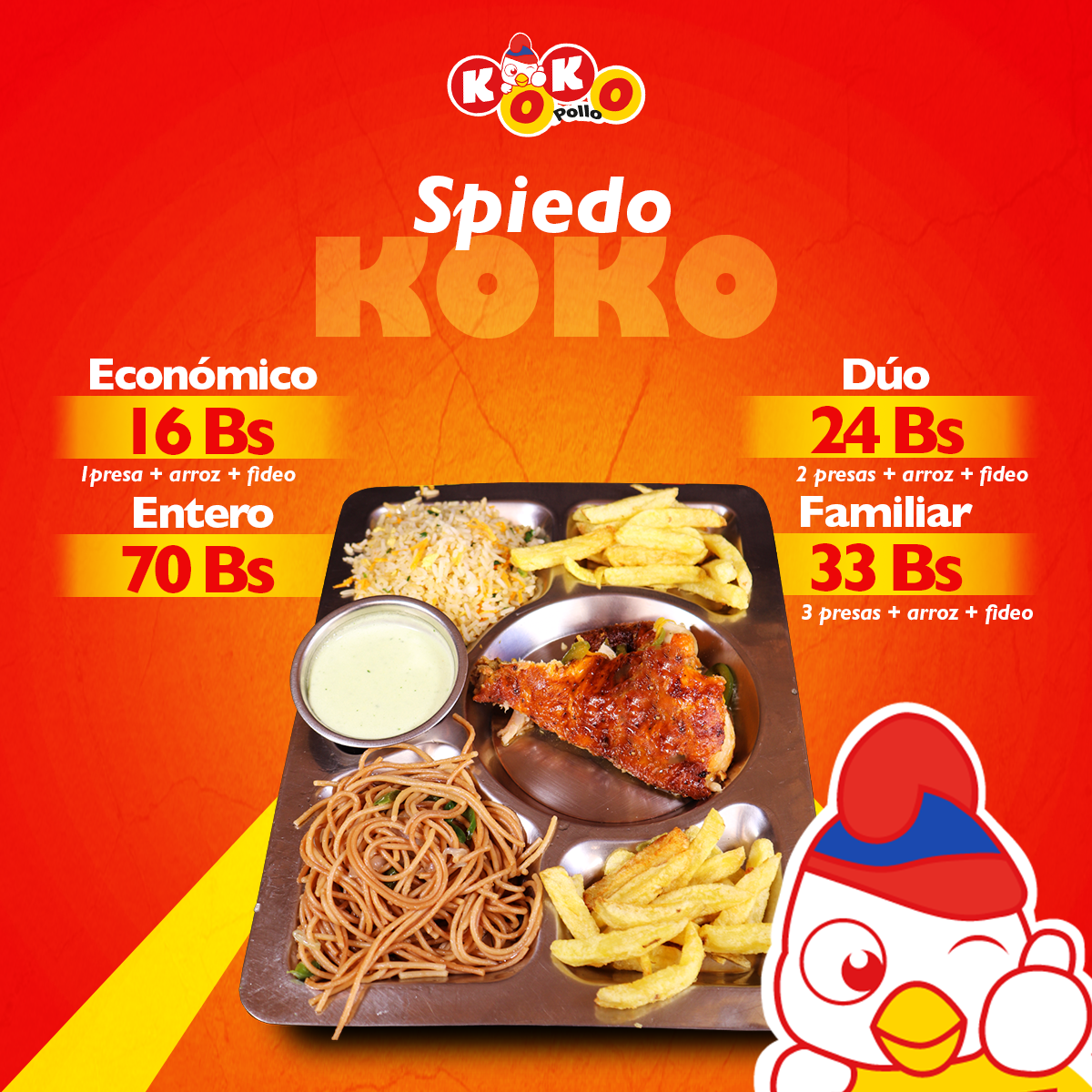 Pollo entero Spiedo
